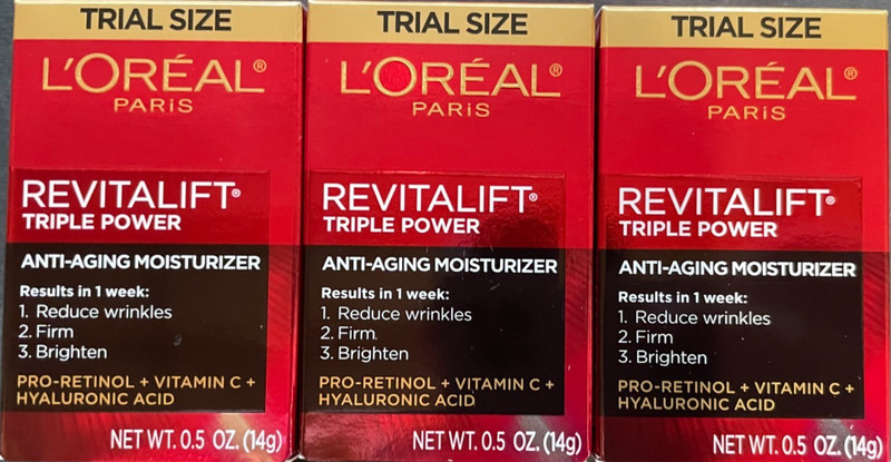 L’Oréal Revitalift Triple Power Anti-aging Moisturizer Cream – .5 oz – 3 pack