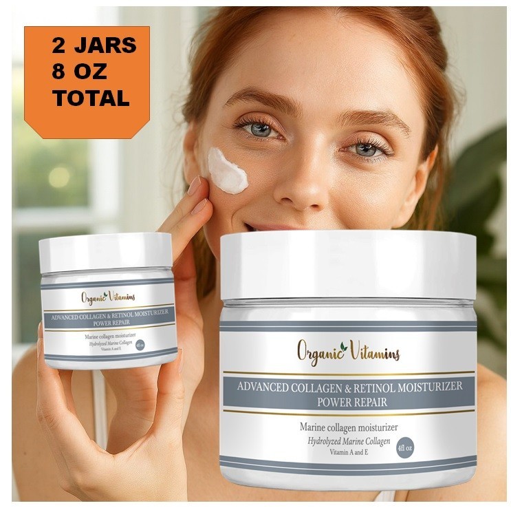 2 jar 8 oz COLLAGEN organic v CREAM, no SNAIL GEL Cream COLAGEN Retinol Cream gallery
