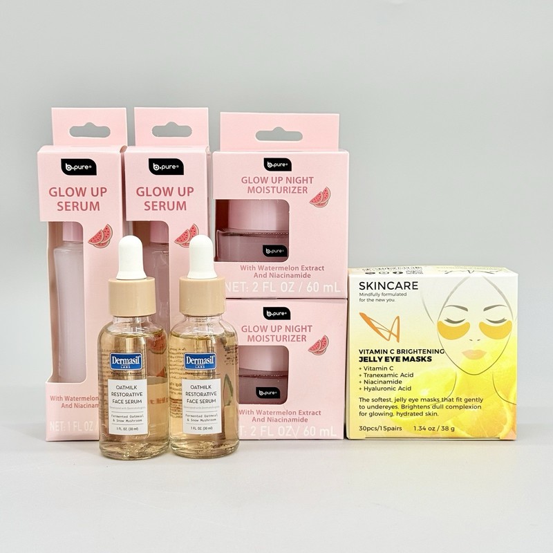 B-Pure Watermelon Glow up Night Moisturizer x2 Serum x 2 LaSplash Jelly Eye Mask