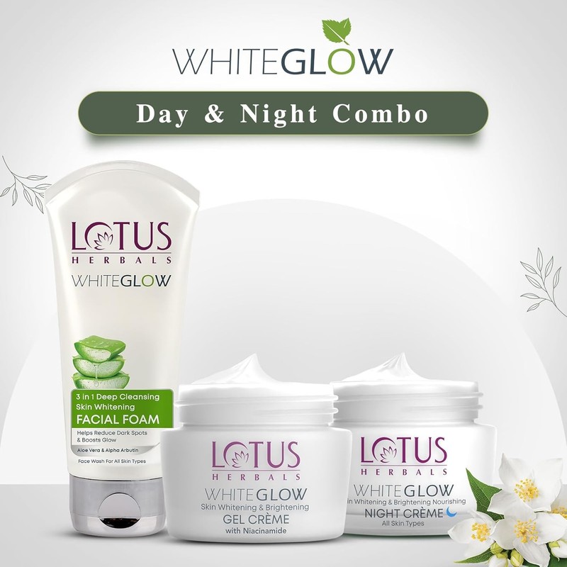 Lotus Herbals Whiteglow Day And Night Face Cream Pack with Face Wash For Unisex gallery
