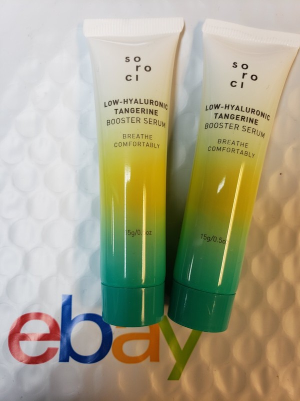 2 SOROCI Low-Hyaluronic Tangerine Booster Serum 0.5 oz/15g MInis Sealed