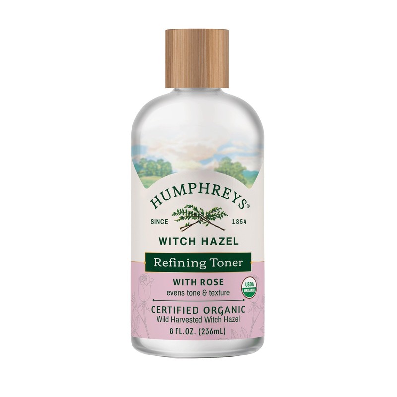 Humphreys Witch Hazel Refining Toner | Wild Harvested Witch Hazel & Rose | USDA
