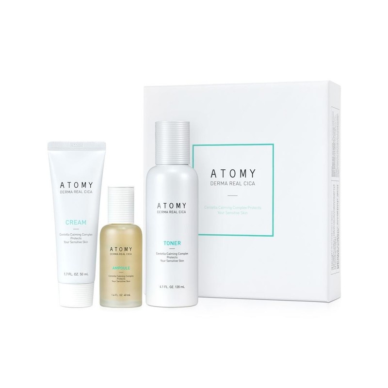 ATOMY Derma Real Cica 4-item Set Cream+Ampoule+Toner+Gel Cleanser Set