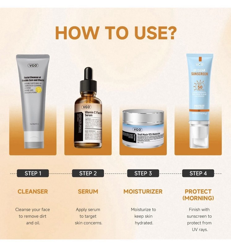 VGO Vitamin C Serum for Face, Vit C Anti Aging Serum with Hyaluronic Acid gallery