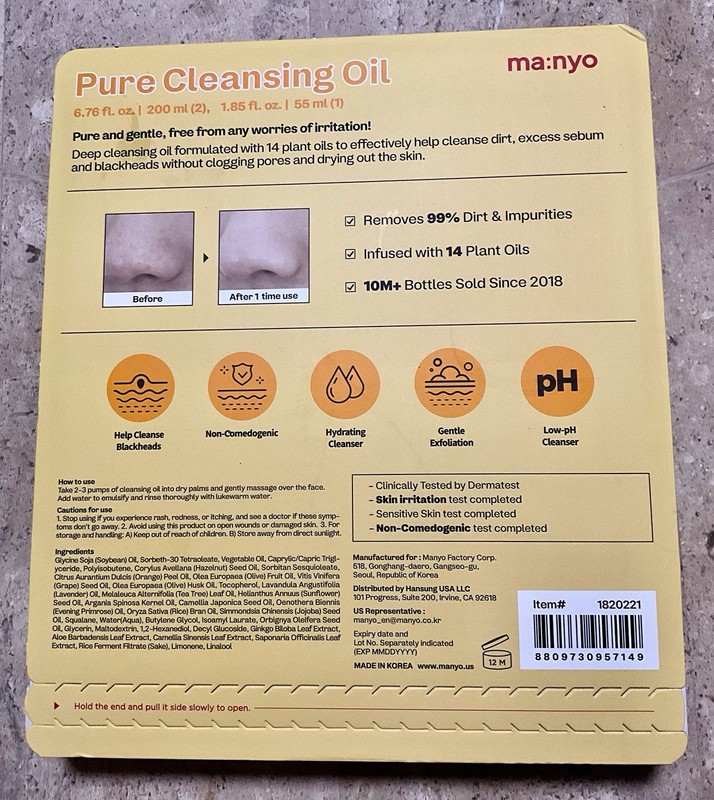 Manyo Pure Cleansing Oil 3 PC Set 6.7 oz + 1.8 pz 2028 Expiry gallery
