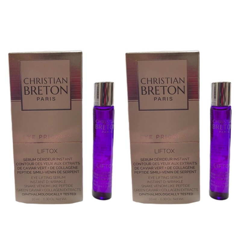 [2-Pack] Christian Breton Eye Priority LIFTOX Eye Serum w Roll On 0.30 fl oz