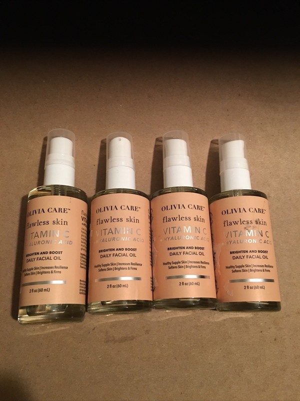 4x Olivia Care Flawless Skin Vitamin C Hyaluronic Acid Facial Oil 2 Fl Oz