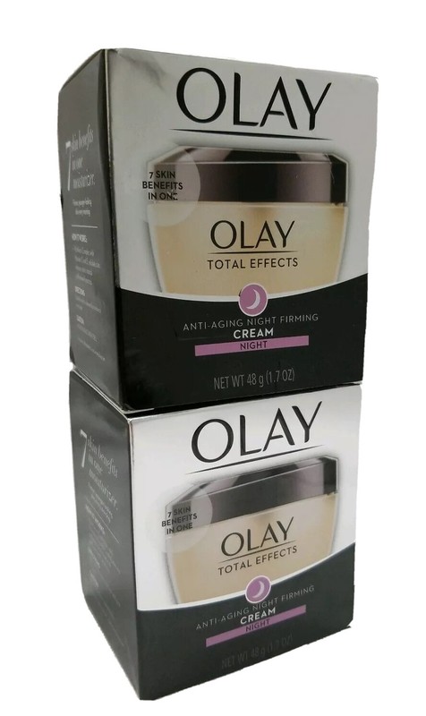 2 olay total effects anti-aging night firming cream & Face Moisturizer 1.7oz ea