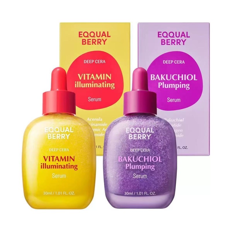 EQQUALBERRY Vitamin Illuminating Serum Bakuchiol Plumping Face Serum 30ml US gallery