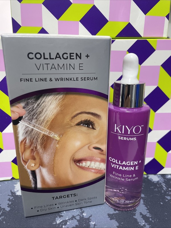 Kiyo Collagen + Vitamin E Fine Line & Wrinkle Serum.Dual Action. 1.75 fl oz New
