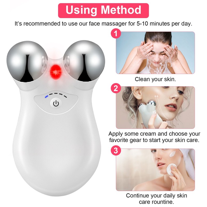 1Pc Micro-current Face Massager Rechargeable Face Neck Roller Intelligent Facial gallery
