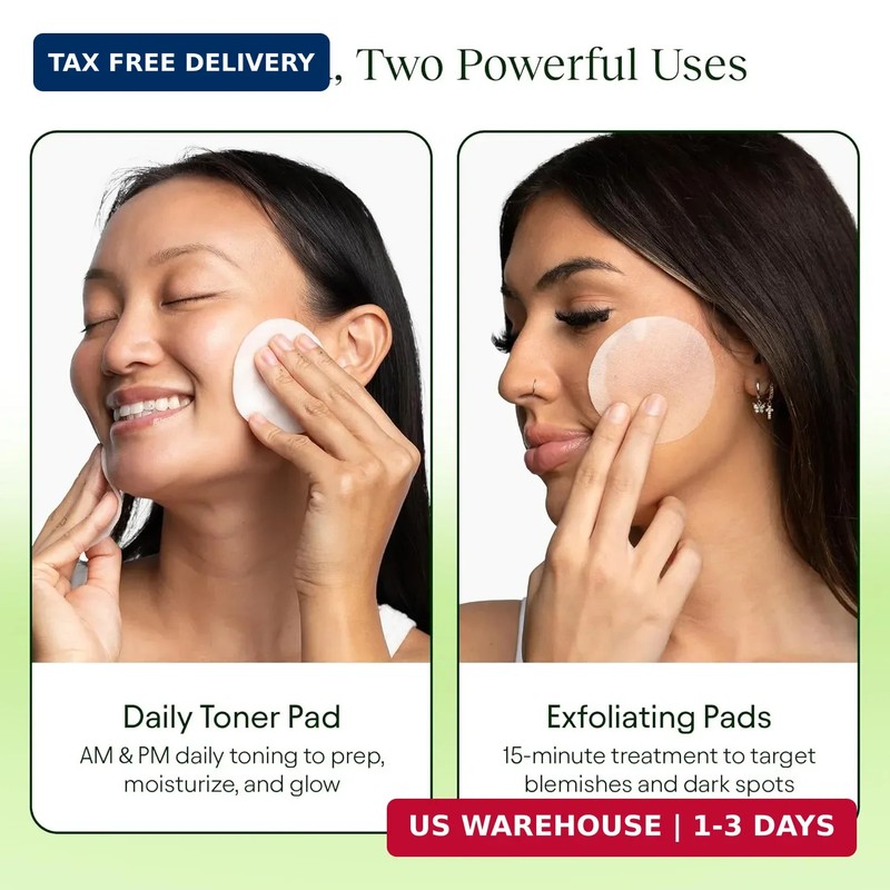 JiYu Toning Polish Pads - Korean Skincare for Dark Spots, Wrinkles & Dull Skin - gallery