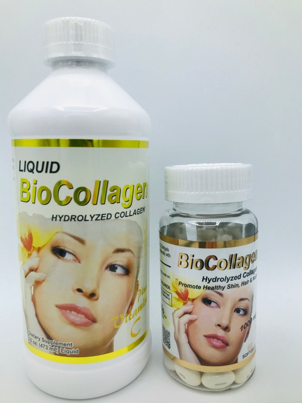 Kit Biocollagen Hydrolized Collagen & Softgels healthy skin Hair Nails Colageno