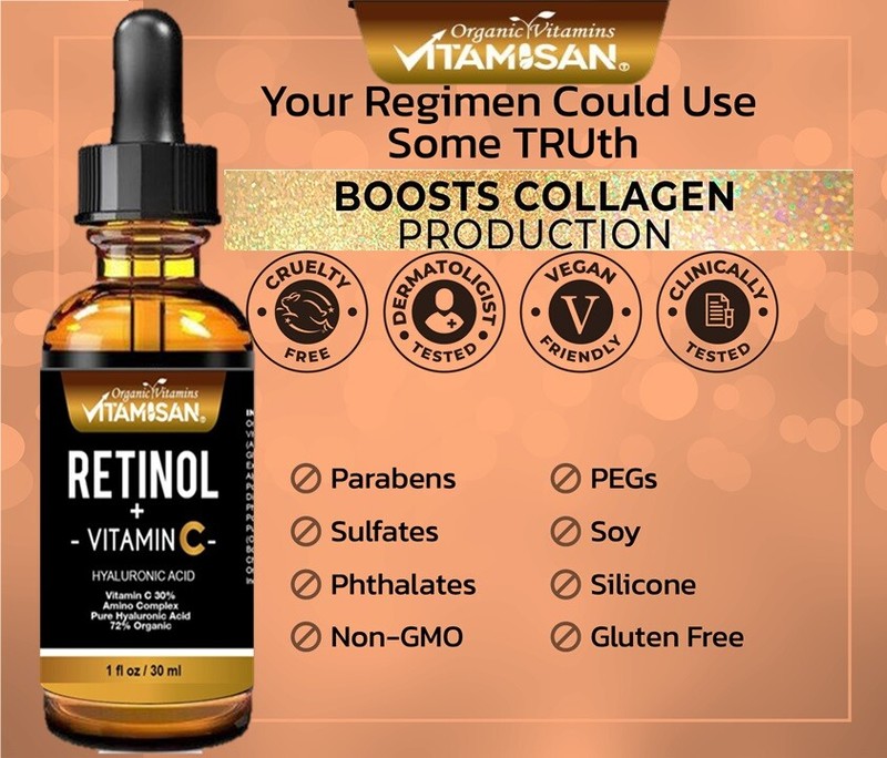 Advanced Vitamin C Anti-Wrinkle Retinol Serum 30% Organic Vitamins gallery