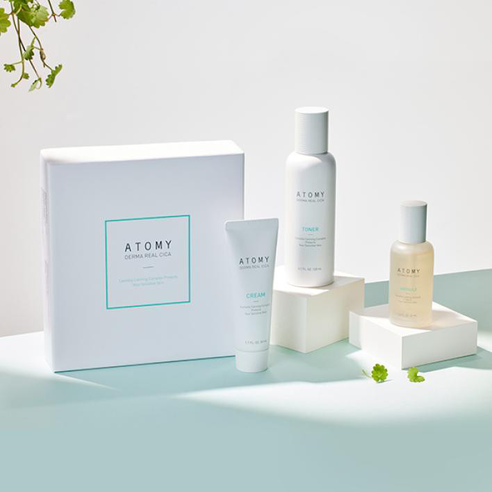 (US STOCK) ATOMY Derma Real Cica 4-item Set Cream+Ampoule+Toner+Gel Cleanser Set