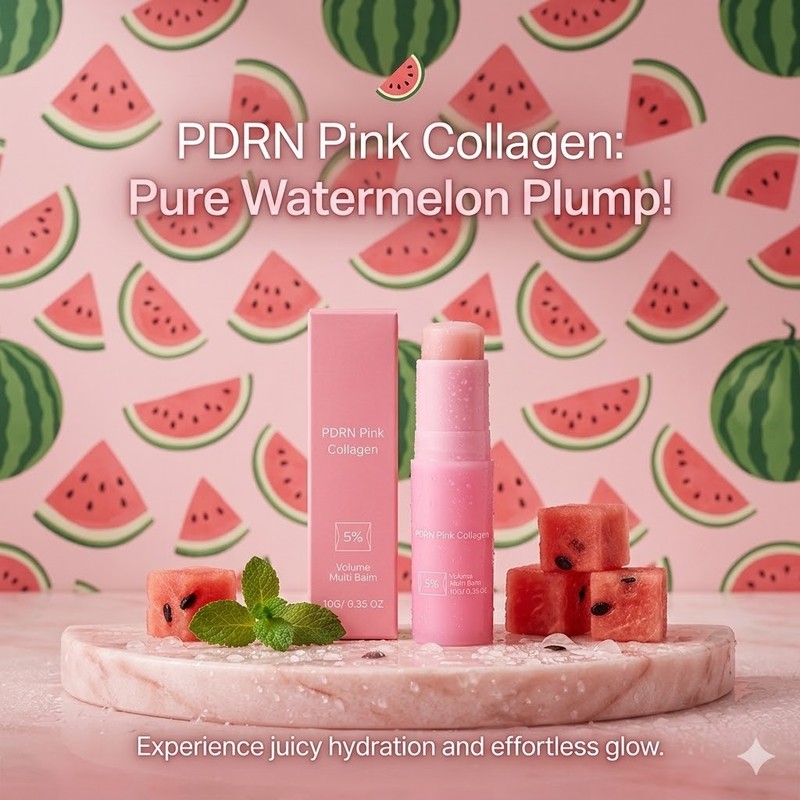 Pink Collagen Beauty Balm Stick Pink Collagen Multi Balm Watermelon Notes USA