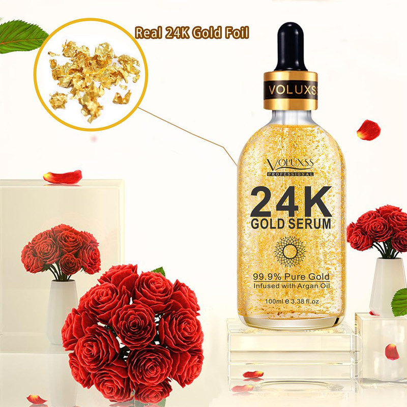 24K Gold Serum for Face,Skin Brightening Anti Aging Face Serum Moisturizer with gallery
