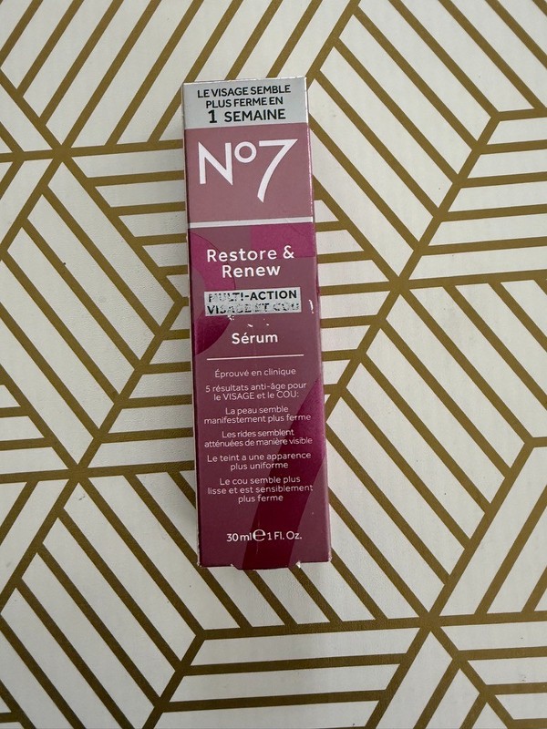No7 Restore & Renew Face & Neck Multi-Action Serum ~ 30ml / 1 fl oz