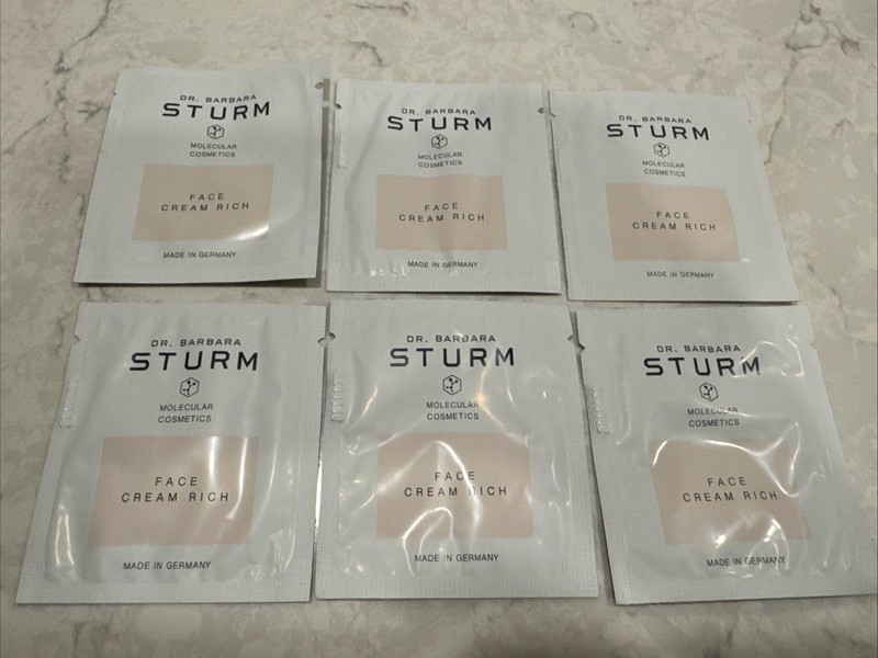 Lot Of 6 Dr. Barbara Sturm Face Cream Rich Samples Made In Germany