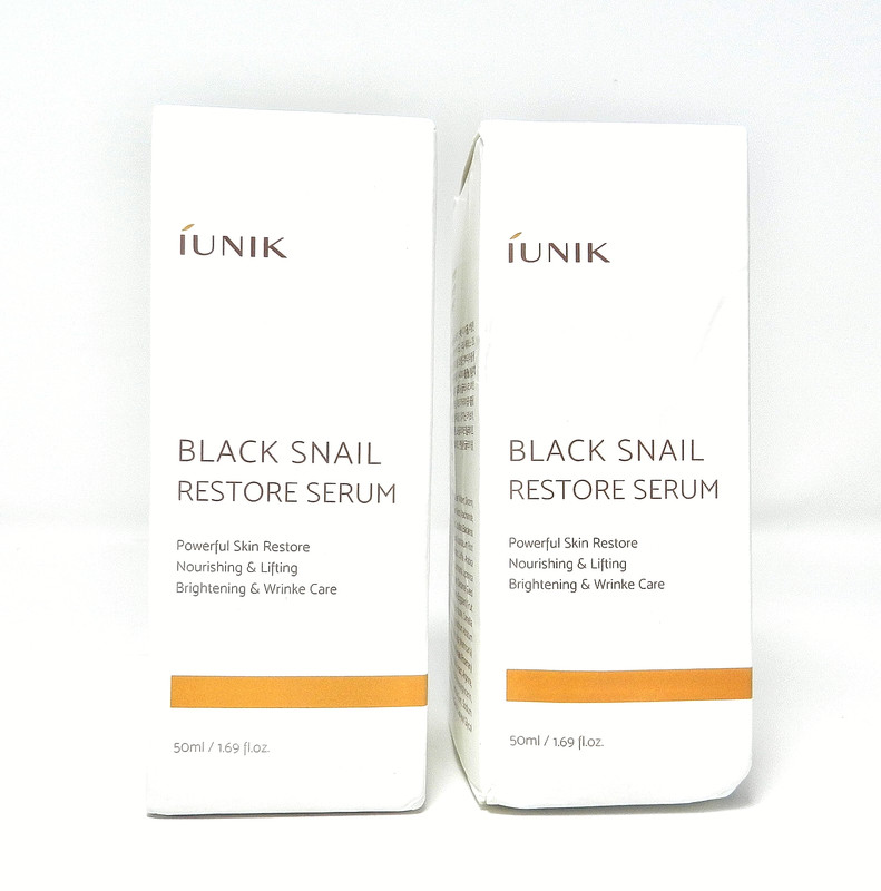 iUNIK Black Snail Restore Serum 1.69 fl oz / 50mL Set of 2 K-Beauty Sealed Boxes