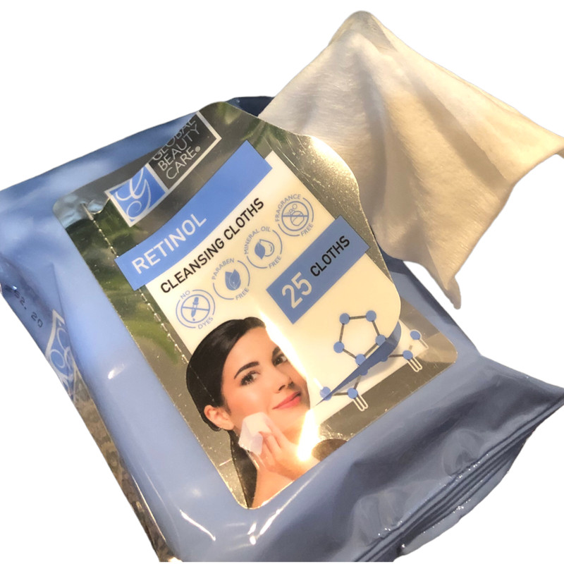 Retinol Cleansing Cloths Make Up Wipes 25 Count 2 Packs Global Beauty Care