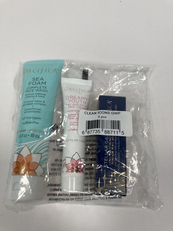 Pacifica Clean Icons 3 Piece GWP Skincare Set – Face Wash, Face Cream, Mascara