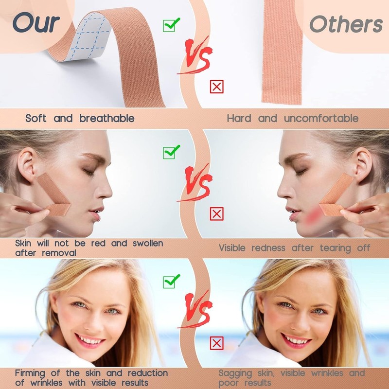 Unisex Myofascial Lift Tape - 2 Rolls, Target Wrinkles & Puffiness Effortlessly gallery