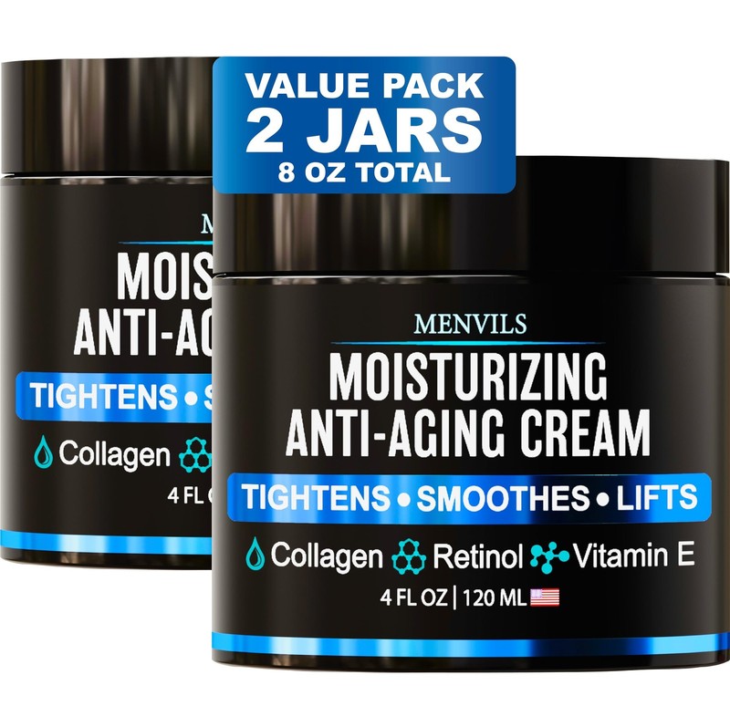 (2 Pack) Mens Face Moisturizer Cream – Anti Aging & Wrinkle for Men with Coll…
