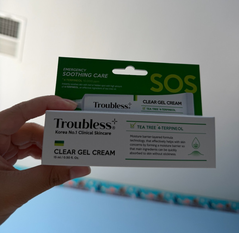 Troubless Clear Gel Cream, Korea #1 Clinical Skincare – Tea Tree 4-Terpineol