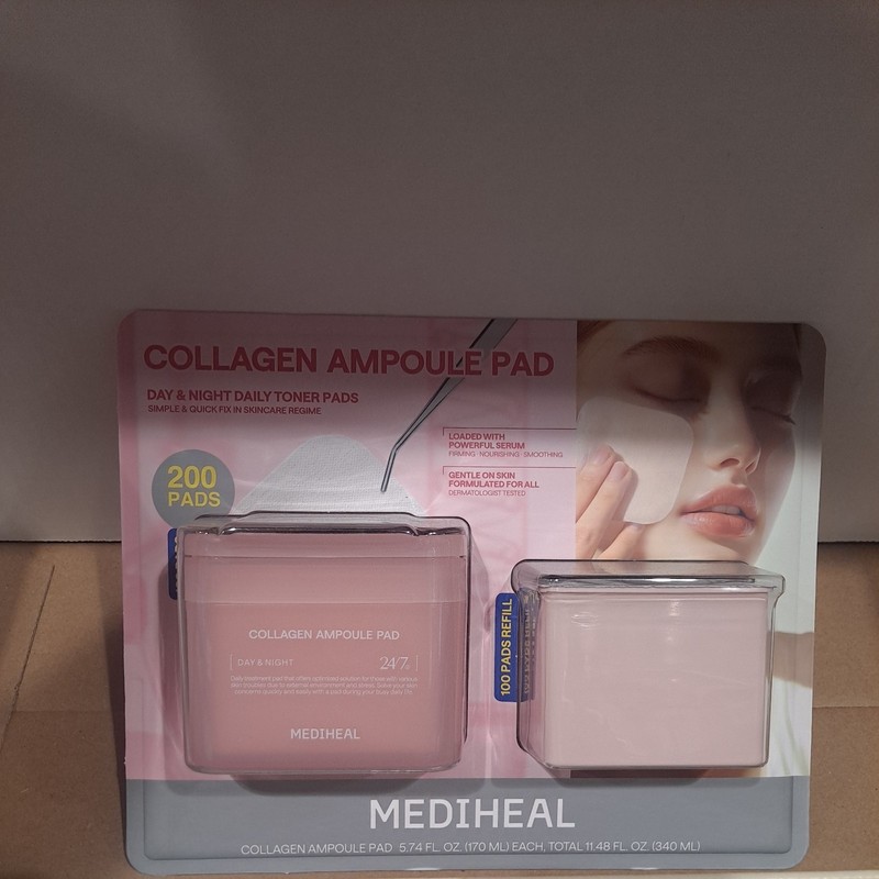 MEDIHEAL Collagen Ampoule Pad Facial Toner Pads Collagen 100CT + 100 gallery