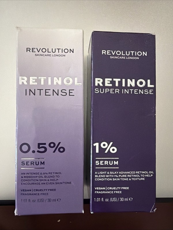 Revolution Skin Retinol Serum Super Intense, Intense .5% , 1%. Set Of 2￼