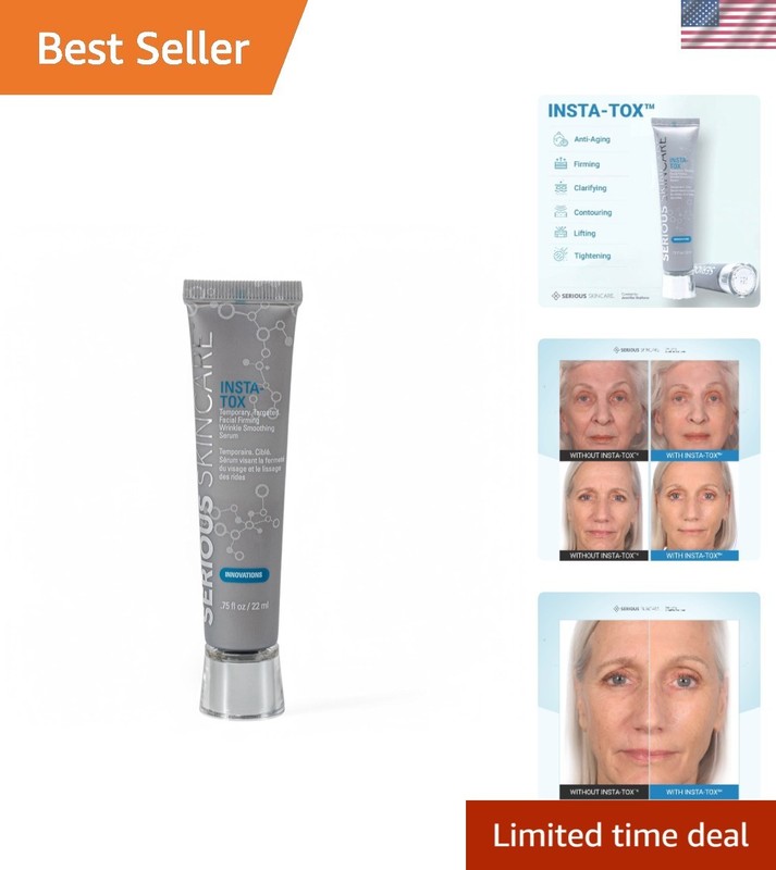 Instant Anti-Aging Serum: Smooths Wrinkles & Pores for Youthful Glow, 0.75 Fl Oz