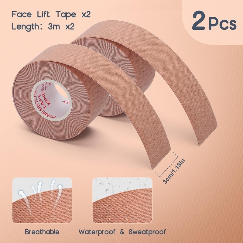 Unisex Myofascial Lift Tape - 2 Rolls, Target Wrinkles & Puffiness Effortlessly gallery