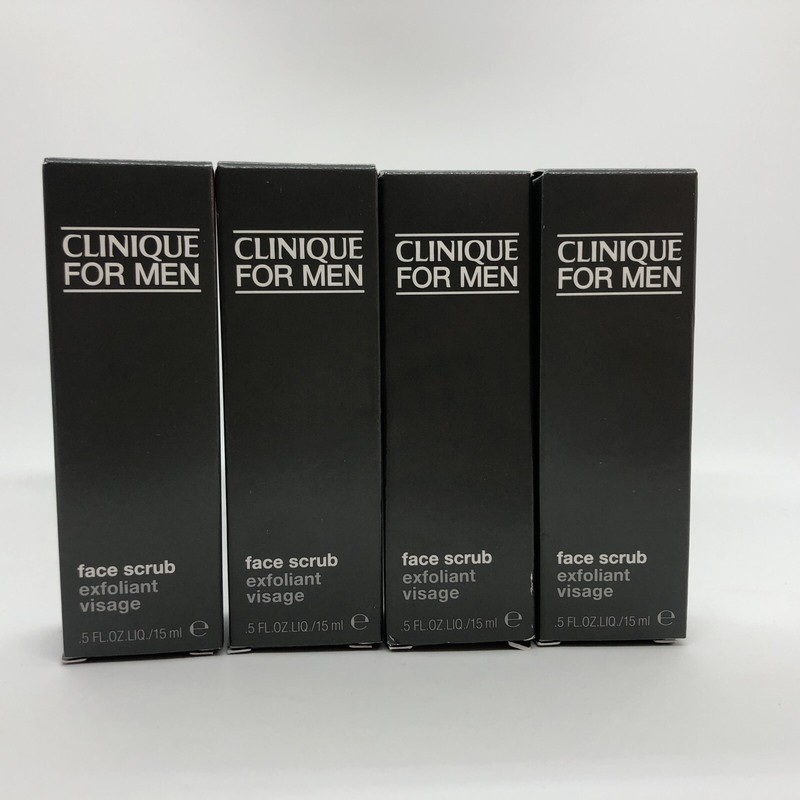NEW 4x CLINIQUE FOR MEN FACE SCRUB FOR MEN 0.5 Oz / 15 ml TRAVEL SIZE