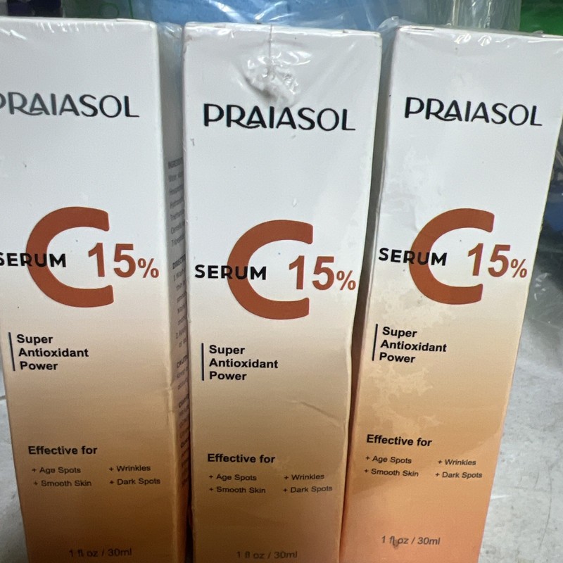 Praiasol Vitamin C Serum 15% Super Antioxidant Powder – ( 3 PACK ) – EXP 03/2027