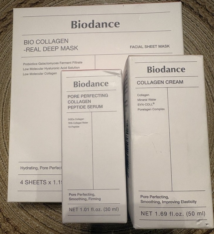BIODANCE Collagen Pore Perfecting Peptide Serum & Cream and 4 Collagen Masks