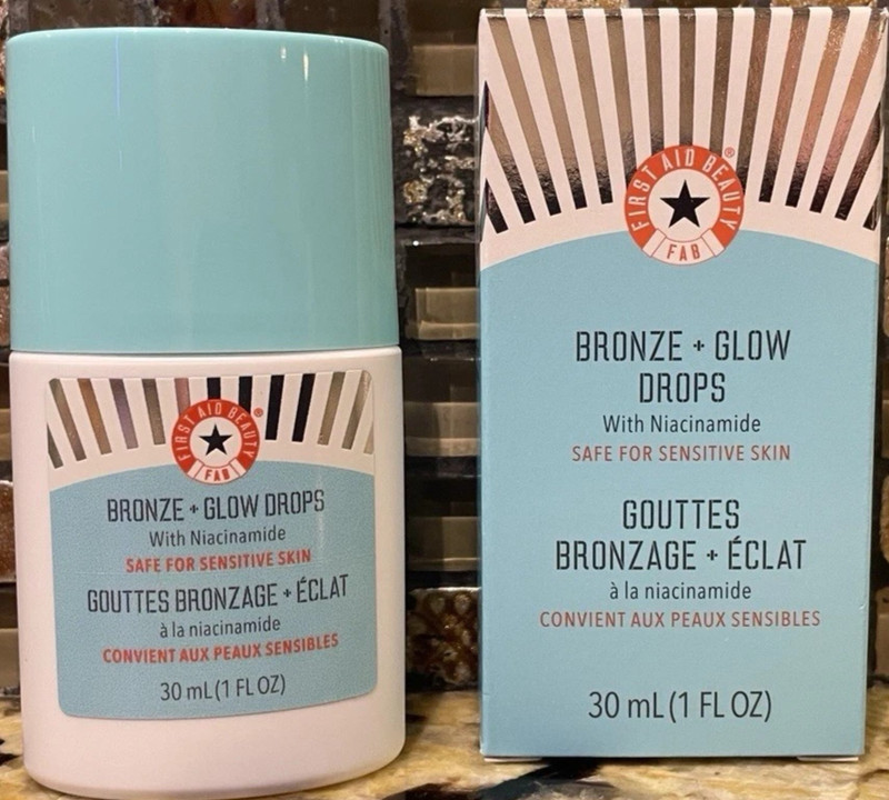 2 Pack First Aid Beauty BRONZE GLOW DROPS Niacinamide Serum Blurs Pores 1oz each gallery