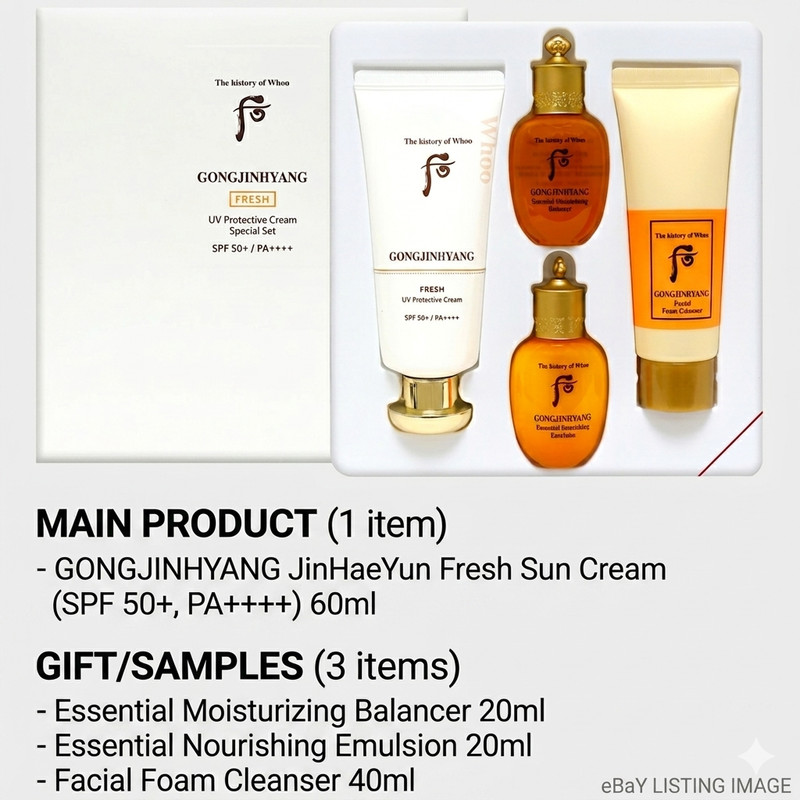 The History of Whoo Gongjinhyang Jinhaeyun Fresh Sun Cream Special Set SPF50+ PA