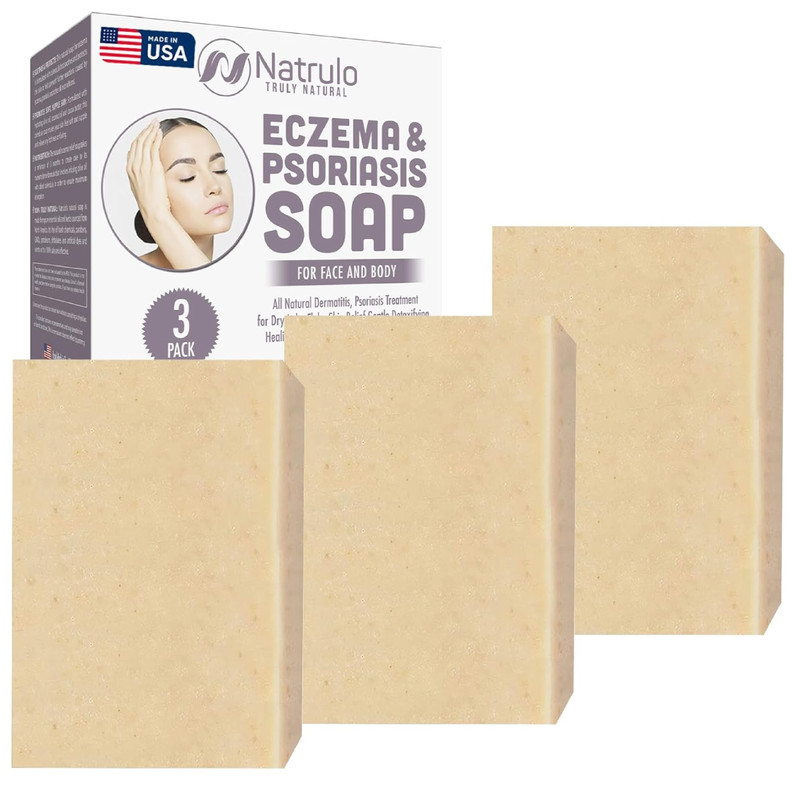 Eczema Soap Bar for Face and Body – All Natural 4 Ounce (Pack of 3)