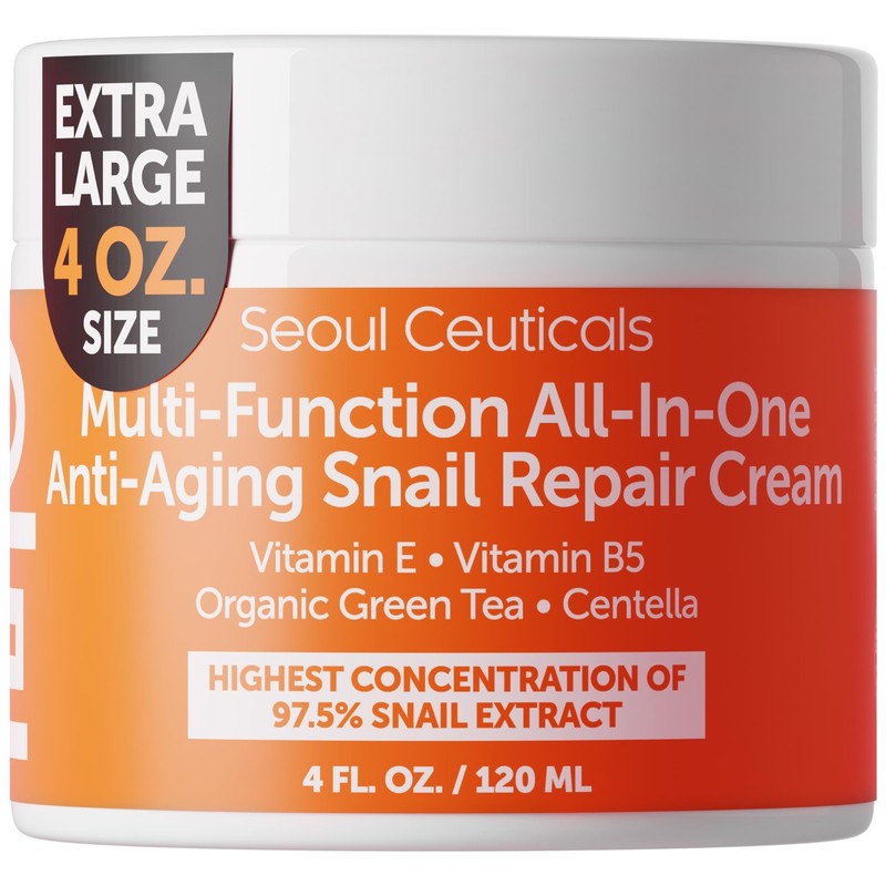 SeoulCeuticals Large 4oz 97.5% Snail Mucin Moisturizer Cream Korean Skin Care…