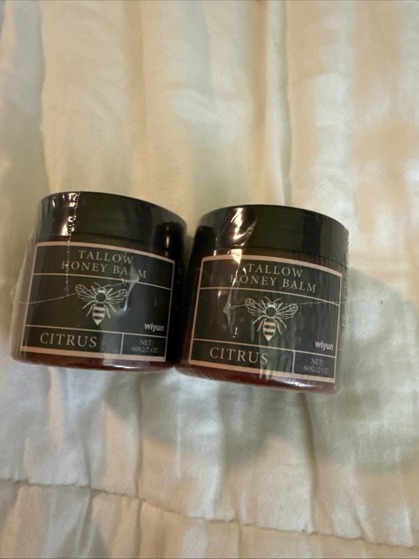 Tallow Balm Honey Balm Citrus 2oz Face & Body Organic NIB lot of 2
