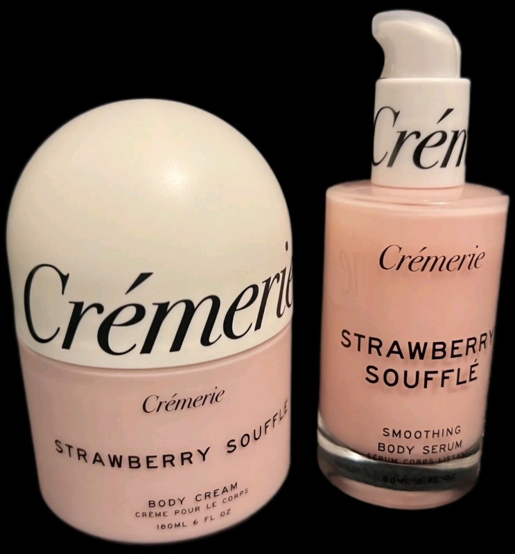 NEW 🍓 Cremerie Strawberry Soufflé Body Serum & Crème Set – Luxurious Soft Skin