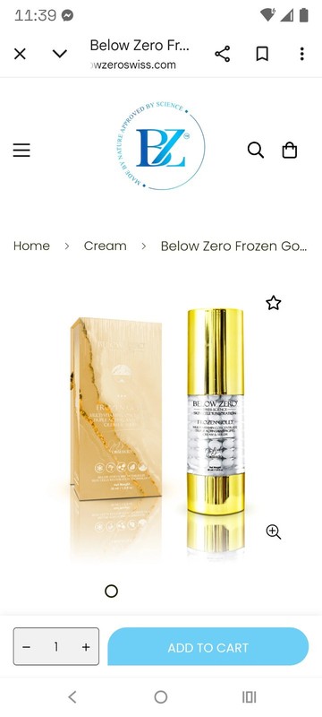 Below Zero Frozen Gold Multi-Vitamin Concentrate Cream & Serum- 30ml NEW In BOX