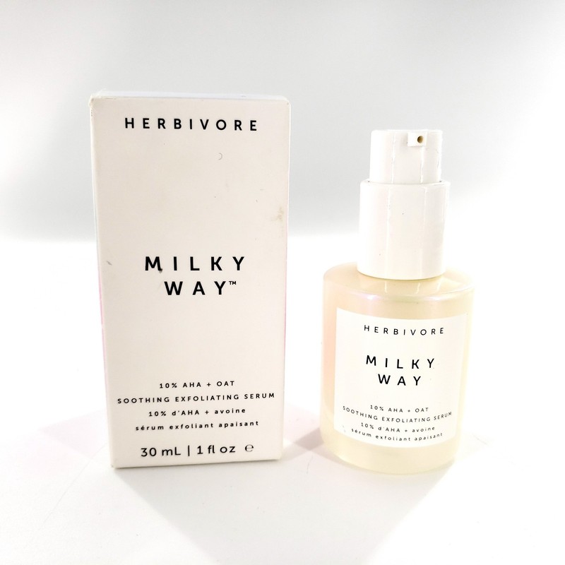 Herbivore Milky Way 10% AHA + Oat Soothing Exfoliating Serum 1 FL OZ/30mL New