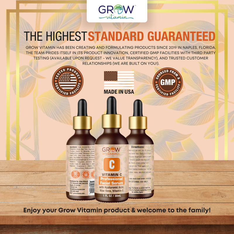 Grow Vitamin - Vitamin C Serum 1 fl. oz, Professional Facial Serum, exp 2025+ gallery