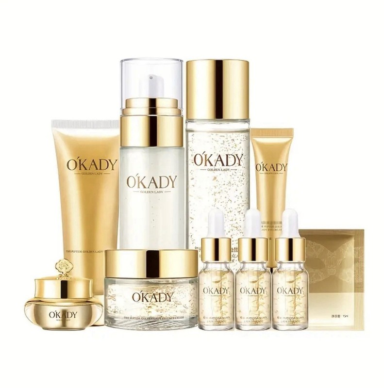 Okady Polypeptide Skin Care Set 10pcs – 24 Peptides Anti-Aging Hydrating Kit gallery