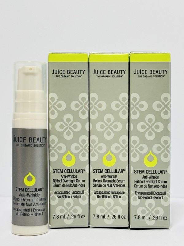Juice Beauty Stem Cellular Anti-Wrinkle Retinol Overnight Serum MINI 0.26oz 3Pc