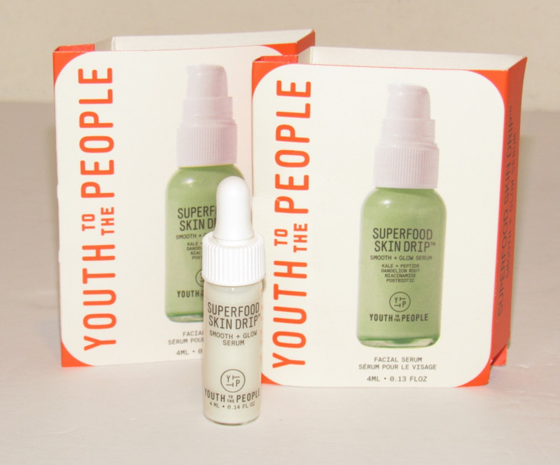 2 Youth to the People Superfood Skin Drip Smooth Glow Facial Serum 0.13 Oz Each