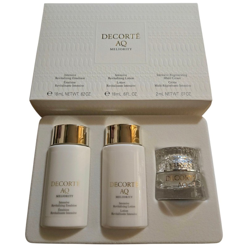Decorte AQ Meliority Intensive Emulsion Lotion & Multi Cream Set NEW NIB