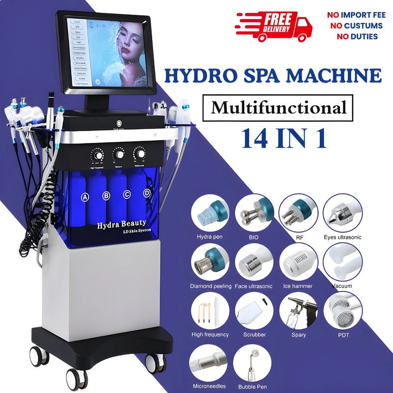 14in1 Hydra Spa Facial Beauty Machine Hydro Dermabrasion Face Skin Cleaning Face